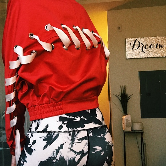 Red Ribbon Bomber Jacket - Picture 3 of 4